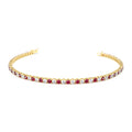 14K Prong Setting Diamond and Ruby Tennis Bracelet by Orlina Fine