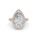 Celestia Pear Halo Ring