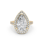 Celestia Pear Halo Ring