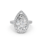 Celestia Pear Halo Ring