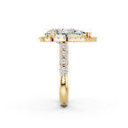 Celestia Pear Halo Ring