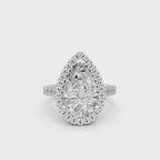 Celestia Pear Halo Ring